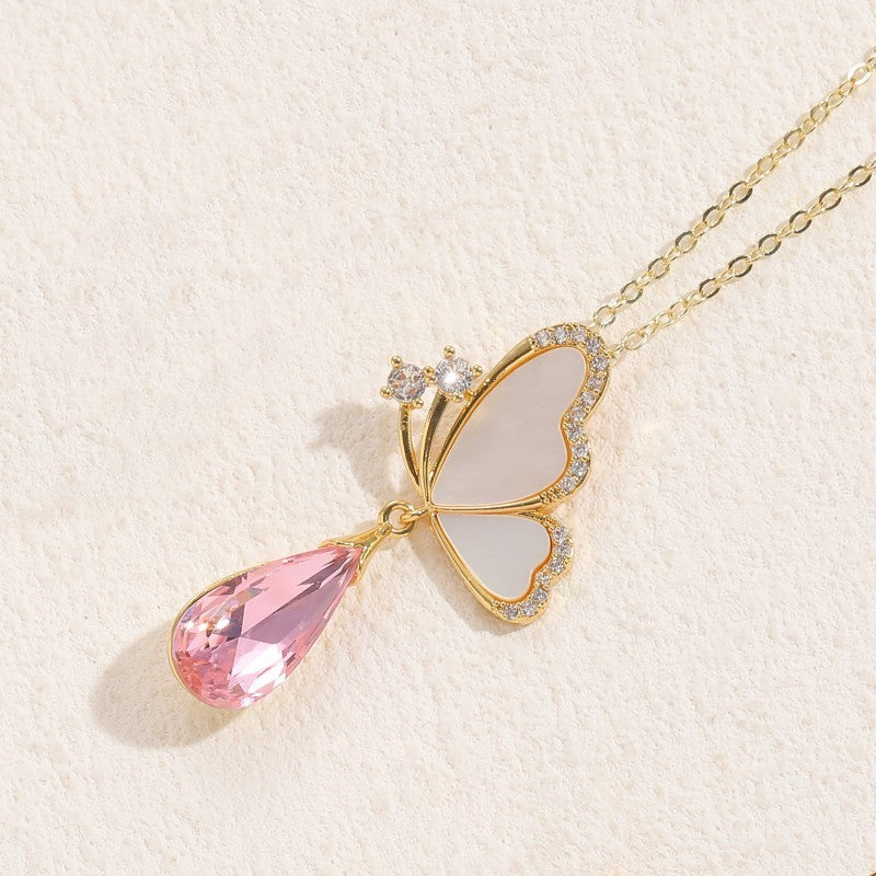 Shell Zircon Butterfly Luxury Pendant Ins Style Niche
