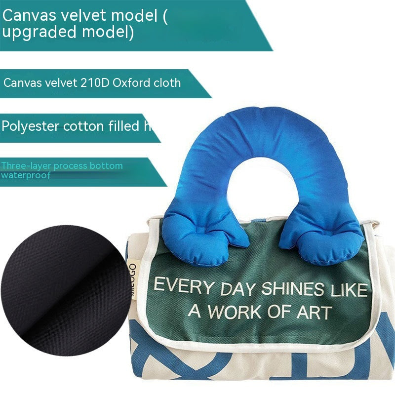 Foldable Picnic Mat Feeding Cotton Handle Moisture-proof