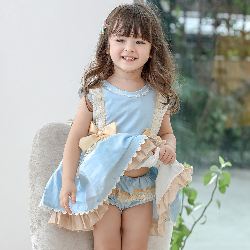 Two-piece Children's Dress With Puffy Palace Style Dress