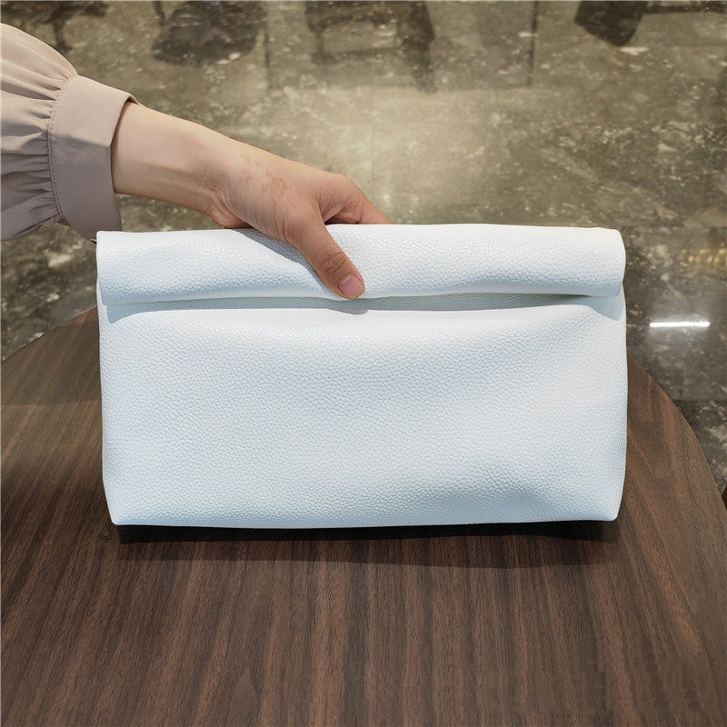 Simple Leather Curling Large-capacity Handbag