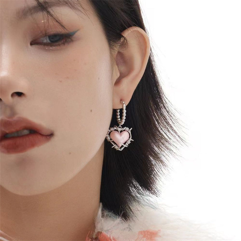 Puffy Balloon Heart Dangle Earrings