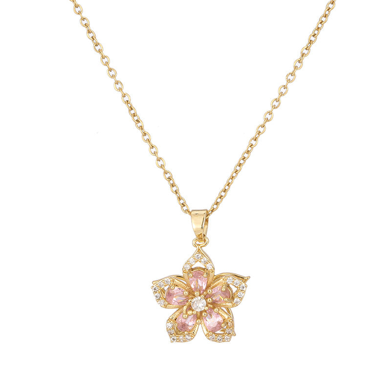 Temperament Flower-shaped Rotating Necklace