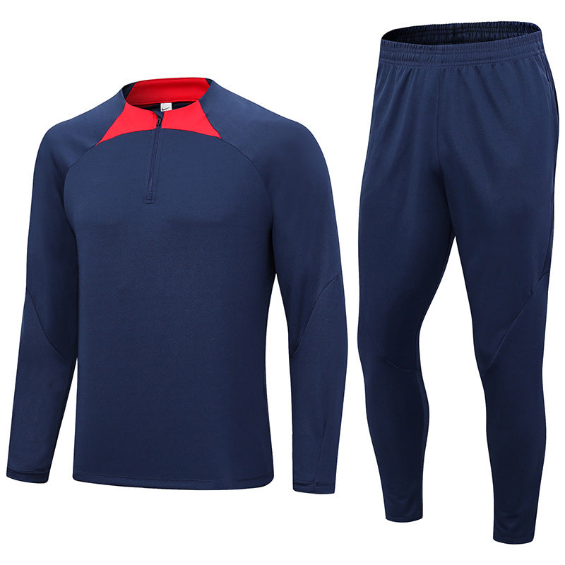 Half Pull Long Sleeve Soccer Jersey Training Clothes Outfit