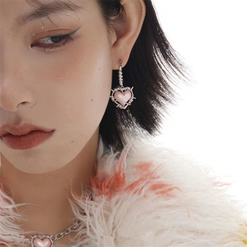 Puffy Balloon Heart Dangle Earrings