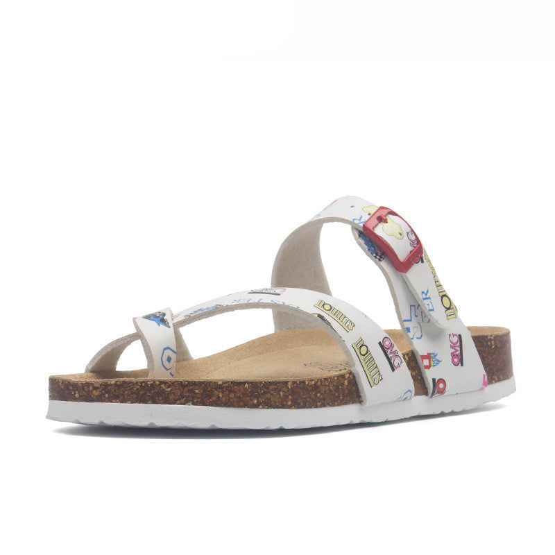 Flat-bottomed Non-slip Cork Slippers, Same Style For Men And Women