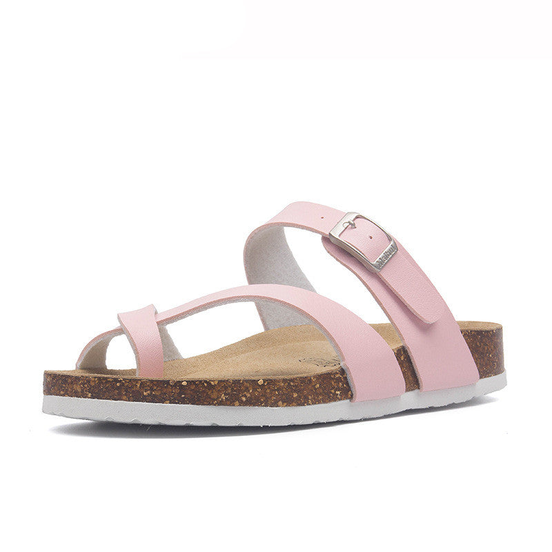 Flat-bottomed Non-slip Cork Slippers, Same Style For Men And Women