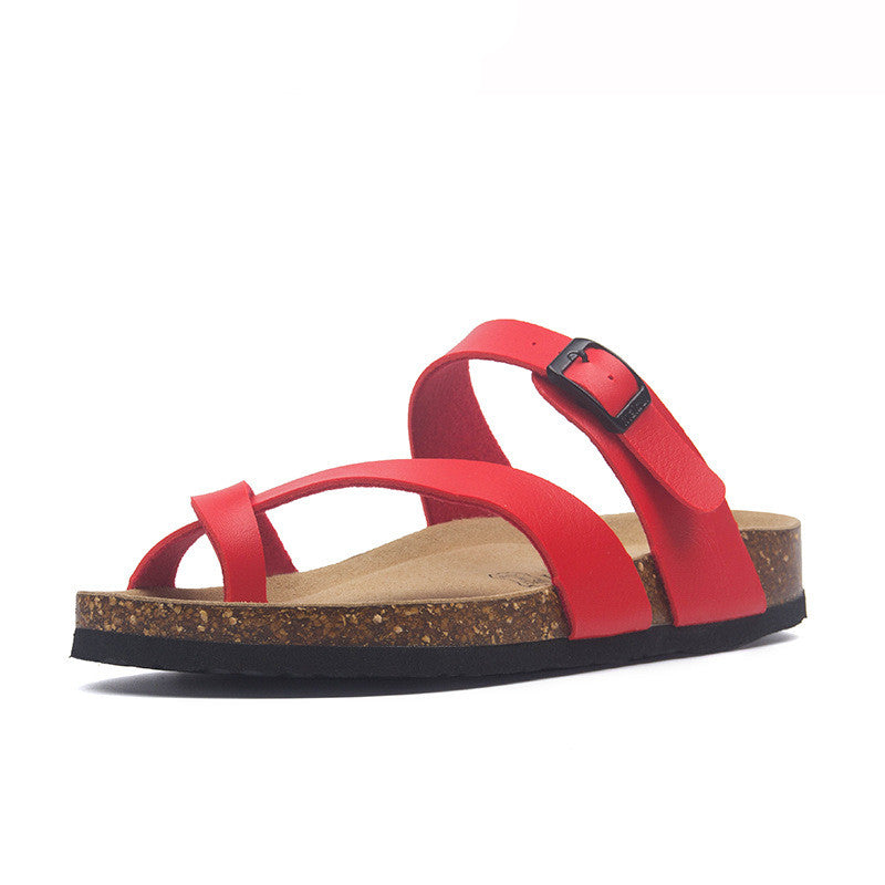 Flat-bottomed Non-slip Cork Slippers, Same Style For Men And Women