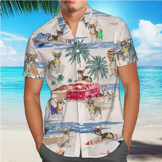 Plus Size Men's Fashion Digital Printing Short Sleeve