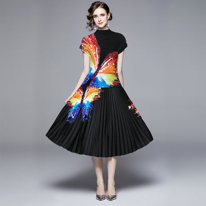 Pleated Two-piece Suit Oversized 3 M Skirt