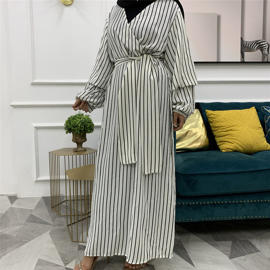 Middle Eastern Muslim Women's Pure Color Dress 